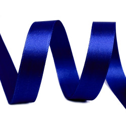 Double face satin ribbon packs per 5 m width 15 mm - Rich blue (100 Meters)