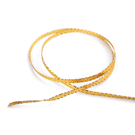 Wstążka szerokość 3 mm z lureksem - Srebrny (1 Sztuka) Wstążka szerokość 3 mm z lureksem - Srebrny (1 Sztuka)