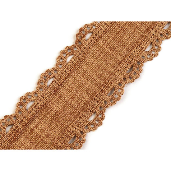 Imitation jute ribbon with cut-out edges width 35 mm - Ecru light (18 Meters) Imitation jute ribbon with cut-out edges width 35 mm - Ecru light (18 Meters)