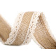 Ruban de jute avec dentelle, largeur 38 mm - Écru lumineux (4 Pièces) Ruban de jute avec dentelle, largeur 38 mm - Écru lumineux (4 Pièces)