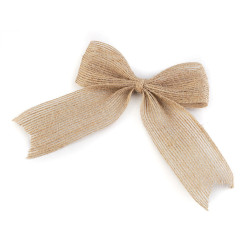 Jute bow 8x10 cm - Natural burlap (10 Pieces)