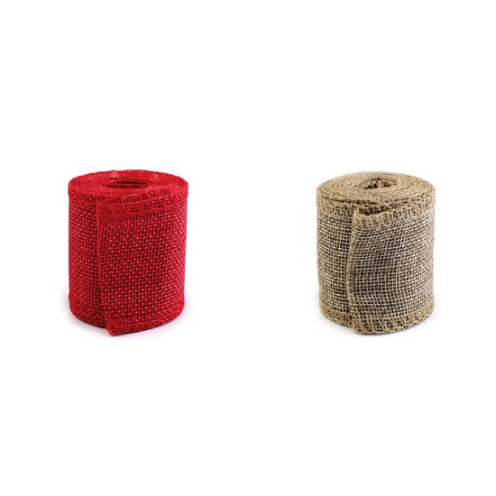 Imitation jute ribbon width 50 mm - Burlap (30 Pieces) Imitation jute ribbon width 50 mm - Burlap (30 Pieces)