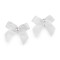 Fiocchetto, in raso, dimensioni: 30 x 35 mm, con perla - Bianco (10 Pezzi)