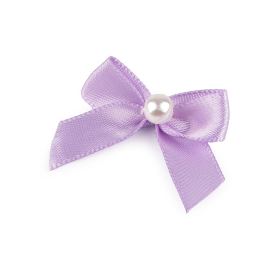 Satin bow 30x35 mm with bead - Cream lightest (50 Pieces) Satin bow 30x35 mm with bead - Cream lightest (50 Pieces)