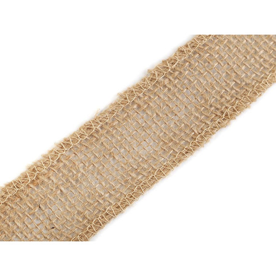 Wstążka jutowa szerokość 35 mm - Płowy naturalny (1 Metr) Wstążka jutowa szerokość 35 mm - Płowy naturalny (1 Metr)