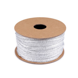 Christmas ribbon lurex / brocade, width 3 mm - Silver (20 Meters)