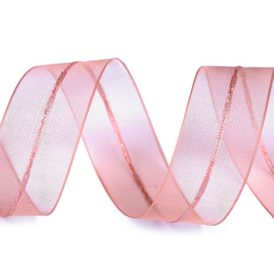 Organza pull / ruffle ribbon width 26 mm with lurex - White (15 Meters) Organza pull / ruffle ribbon width 26 mm with lurex - White (15 Meters)