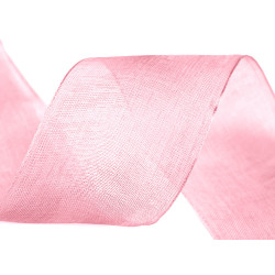 Wstążka monofilowa szerokość 40 mm - Różowy średni (1 Metr)