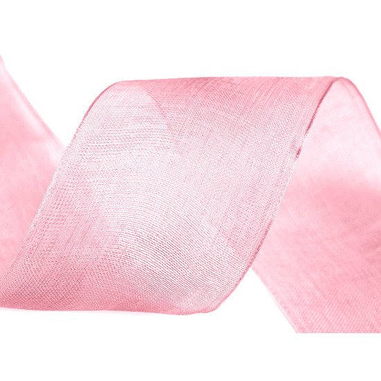 Organza ribbon width 40 mm - Pink middle (1 Meter) Organza ribbon width 40 mm - Pink middle (1 Meter)
