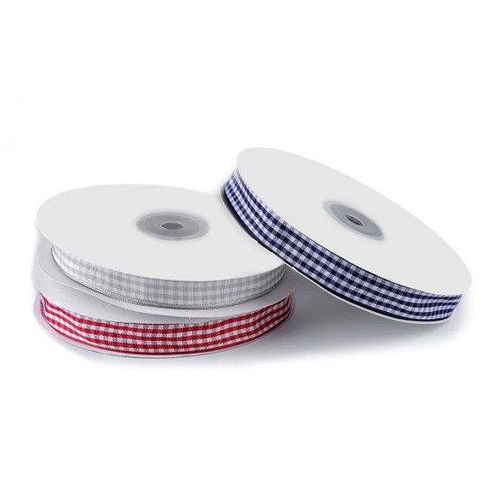 Wstążka szerokość 15 mm kratka - Czerwony (3 Metry) Wstążka szerokość 15 mm kratka - Czerwony (3 Metry)