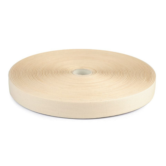 Cotton canvas ribbon width 20 mm - Ecru light (300 Meters) Cotton canvas ribbon width 20 mm - Ecru light (300 Meters)