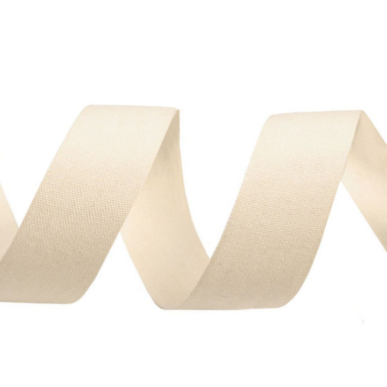 Cotton canvas ribbon width 20 mm - Ecru light (300 Meters) Cotton canvas ribbon width 20 mm - Ecru light (300 Meters)