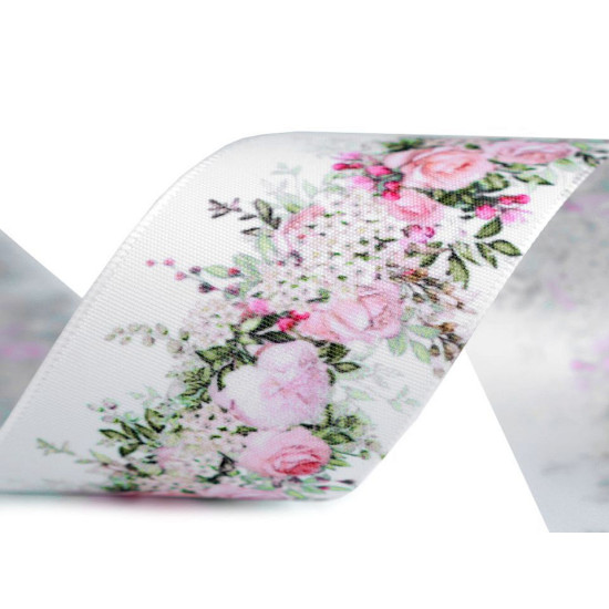 Satin ribbon rose, width 40 mm - Pink (1 Meter) Satin ribbon rose, width 40 mm - Pink (1 Meter)