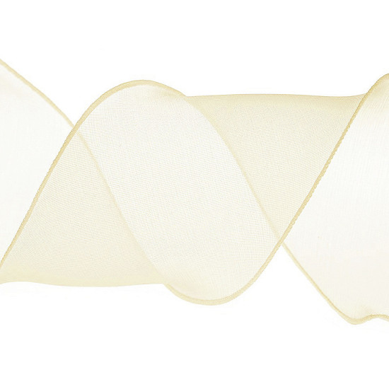 Wstążka z organzy z perłowym połyskiem szerokość 80 mm - Miętowy (1 Metr) Wstążka z organzy z perłowym połyskiem szerokość 80 mm - Miętowy (1 Metr)