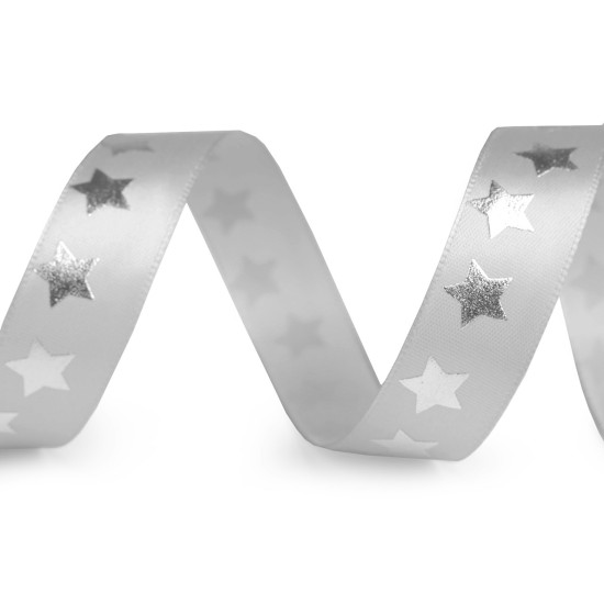 Christmas satin ribbon stars width 20 mm - Red (1 Meter) Christmas satin ribbon stars width 20 mm - Red (1 Meter)