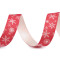 Christmas satin ribbon snowflakes width 15 mm - Christmas red (1 Meter)
