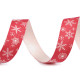 Christmas satin ribbon snowflakes width 15 mm - Lightbeige (1 Meter) Christmas satin ribbon snowflakes width 15 mm - Lightbeige (1 Meter)