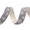 Christmas satin ribbon snowflakes width 15 mm - Grey (1 Meter)
