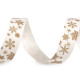 Christmas satin ribbon snowflakes width 15 mm - Lightbeige (1 Meter) Christmas satin ribbon snowflakes width 15 mm - Lightbeige (1 Meter)