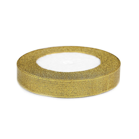 Wstążka brokatowa szerokość 15 mm z lureksem - Srebrny (1 Metr) Wstążka brokatowa szerokość 15 mm z lureksem - Srebrny (1 Metr)