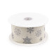 Christmas linen cut ribbon snowflakes width 63 mm - Ecru light (1 Meter) Christmas linen cut ribbon snowflakes width 63 mm - Ecru light (1 Meter)