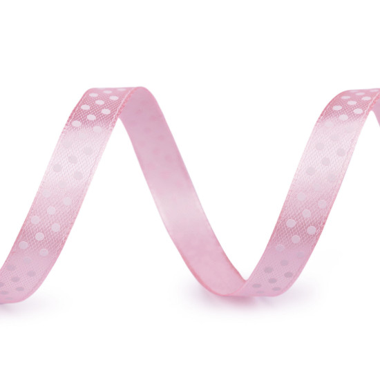 Satin ribbon with polka dots width 10 mm - Red (1 Meter) Satin ribbon with polka dots width 10 mm - Red (1 Meter)
