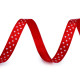 Satin ribbon with polka dots width 10 mm - Red (1 Meter) Satin ribbon with polka dots width 10 mm - Red (1 Meter)