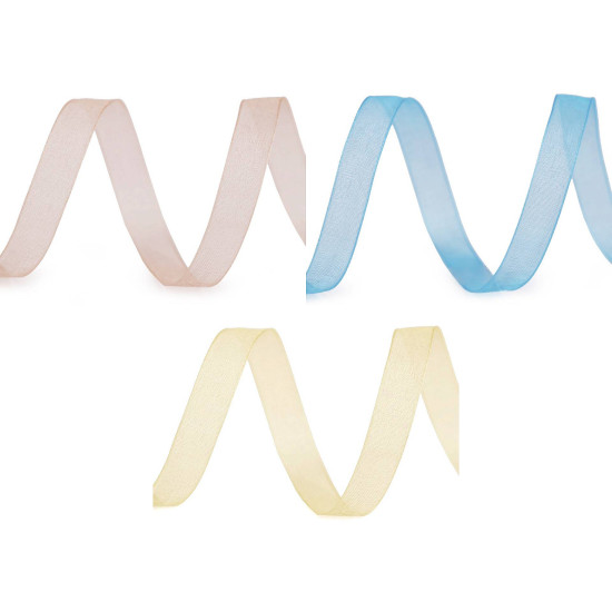 Chiffon / monofilament ribbon width 10 mm - Vanilla (100 Meters) Chiffon / monofilament ribbon width 10 mm - Vanilla (100 Meters)