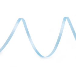 Atlasband / satinband beidseitig breite 3 mm - Hellblau (120 Meter)