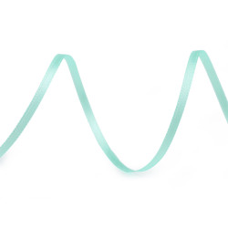 Double face satin ribbon width 3 mm - Mint (120 Meters)