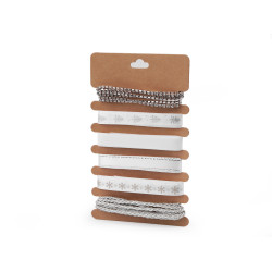 Christmas ribbon set for gift wrapping - White (1 Set)
