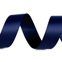 Atlasband / satinband beidseitig breite 24 mm matt - Dunkelblau (100 Meter)