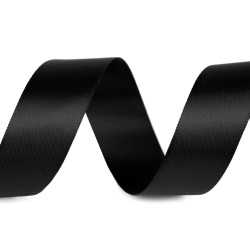 Atlasband / satinband beidseitig breite 24 mm matt - Schwarz (100 Meter)