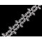 Christmas self-adhesive trim - snowflakes width 35 mm - Silver (1 Meter)