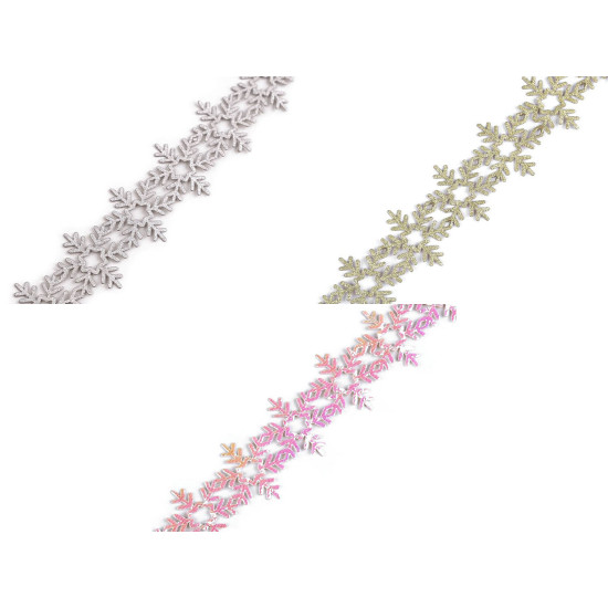 Bandă decorativă autoadezivă fulgi de zăpadă, lățime 24 mm - Alb (1 Metru) Bandă decorativă autoadezivă fulgi de zăpadă, lățime 24 mm - Alb (1 Metru)