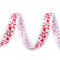 Christmas grosgrain ribbon width 16 mm, stars, santa - White (1 Meter)