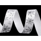 Christmas satin ribbon width 16 mm, snowflakes - White (3 Meters) Christmas satin ribbon width 16 mm, snowflakes - White (3 Meters)