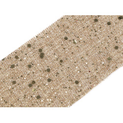 Christmas ribbon imitation jute with glitter, width 60 mm - Natural burlap (1 Meter)
