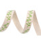 Ruban en coton, largeur 10 mm, feuilles - Écru lumineux (20 Mètres)