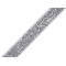 Ruban en velours avec lurex, largeur 10 mm - Argent (1 Mètre)