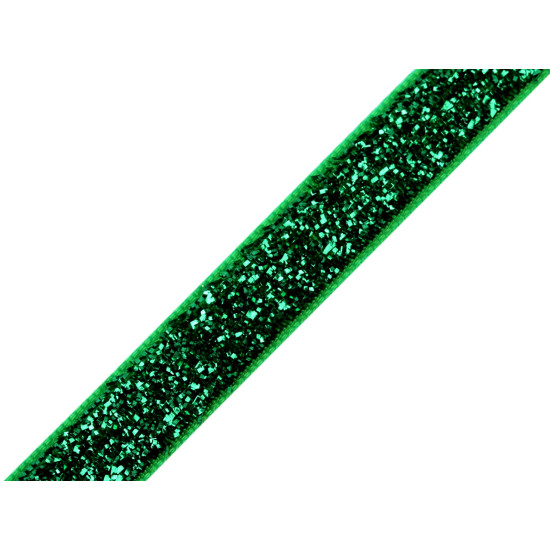 Tasiemka aksamitka szerokość 10 mm z lureksem - Srebrny (1 Metr) Tasiemka aksamitka szerokość 10 mm z lureksem - Srebrny (1 Metr)