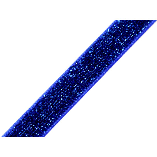 Tasiemka aksamitka szerokość 10 mm z lureksem - Srebrny (1 Metr) Tasiemka aksamitka szerokość 10 mm z lureksem - Srebrny (1 Metr)