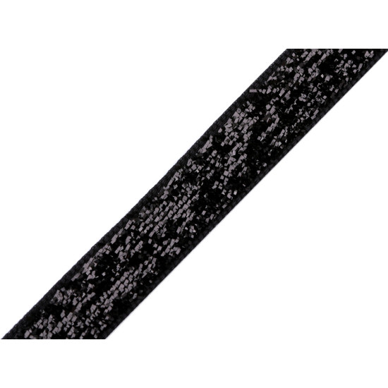 Tasiemka aksamitka szerokość 10 mm z lureksem - Srebrny (1 Metr) Tasiemka aksamitka szerokość 10 mm z lureksem - Srebrny (1 Metr)