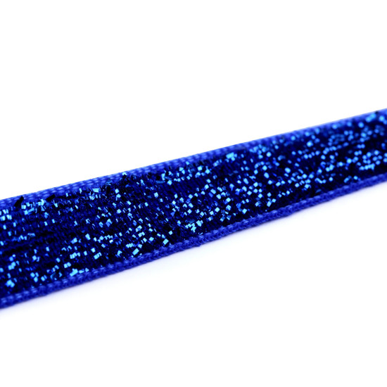 Tasiemka aksamitka szerokość 10 mm z lureksem - Srebrny (1 Metr) Tasiemka aksamitka szerokość 10 mm z lureksem - Srebrny (1 Metr)
