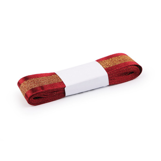 Wstążka z lureksem szerokość 27 mm - Czerwony (30 Metry) Wstążka z lureksem szerokość 27 mm - Czerwony (30 Metry)