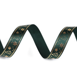 Christmas satin ribbon 15 mm - Dark green (45 Meters)
