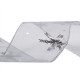 Christmas organza ribbon, metallic snowflakes width 60 mm - Grey (1 Meter) Christmas organza ribbon, metallic snowflakes width 60 mm - Grey (1 Meter)