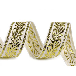 Wstążka z lureksem szerokość 30 mm - Off white (18 Metry)