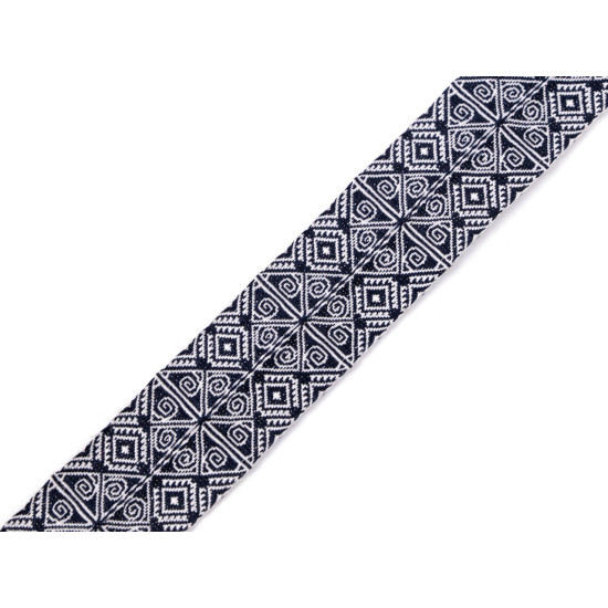Trimming ribbon width 25 mm - Black-blue (18 Meters) Trimming ribbon width 25 mm - Black-blue (18 Meters)