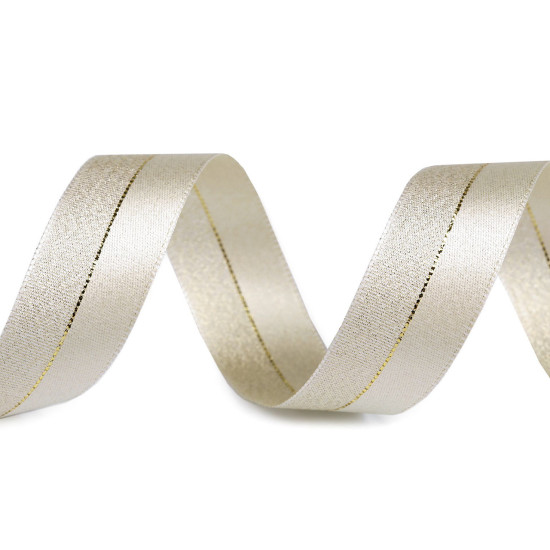 Wstążka z lureksem szerokość 25 mm - Złoty (100 Metry) Wstążka z lureksem szerokość 25 mm - Złoty (100 Metry)